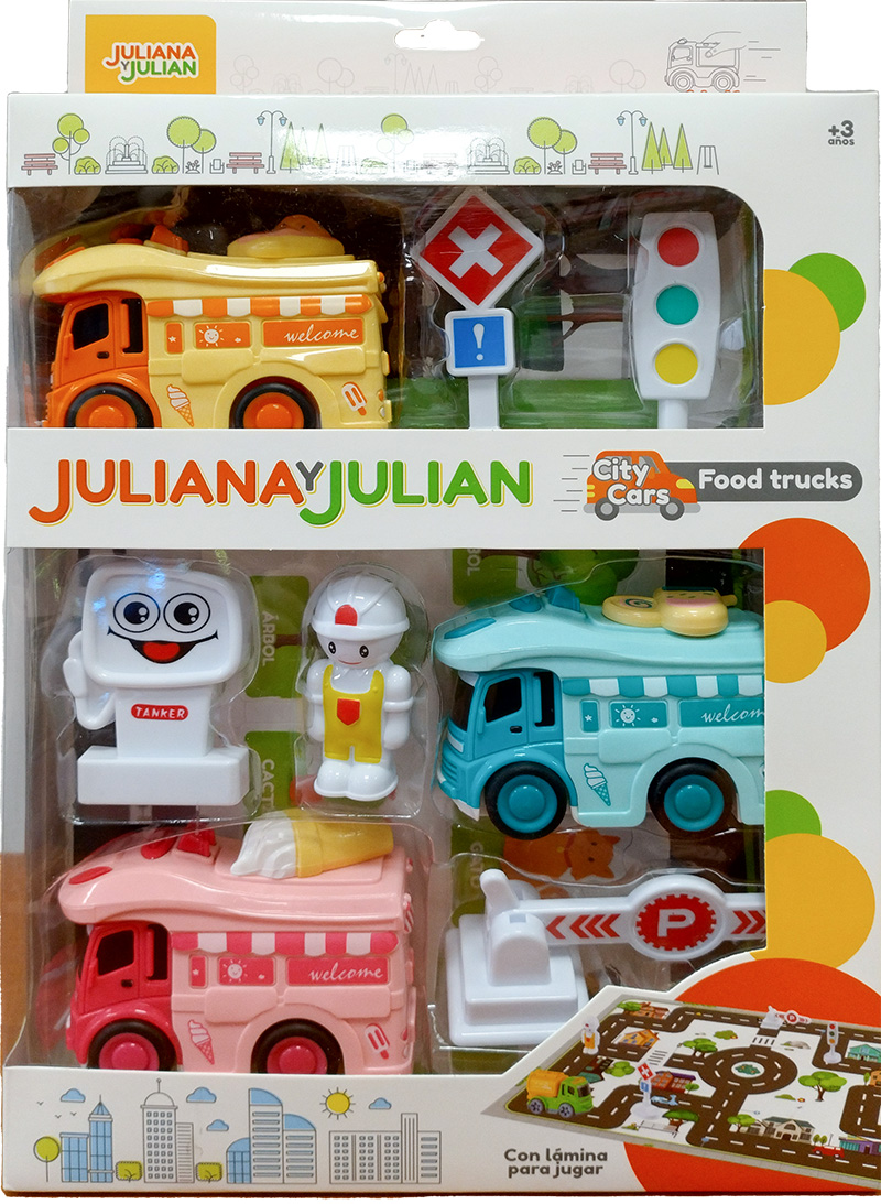 JULIANA Y JULIÁN CITY CARS FOOD TRUCK X3 CON ACCESORIOS